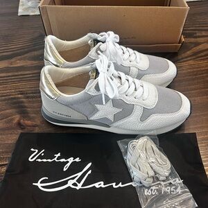 Vintage Havana White and Silver Sneakers
